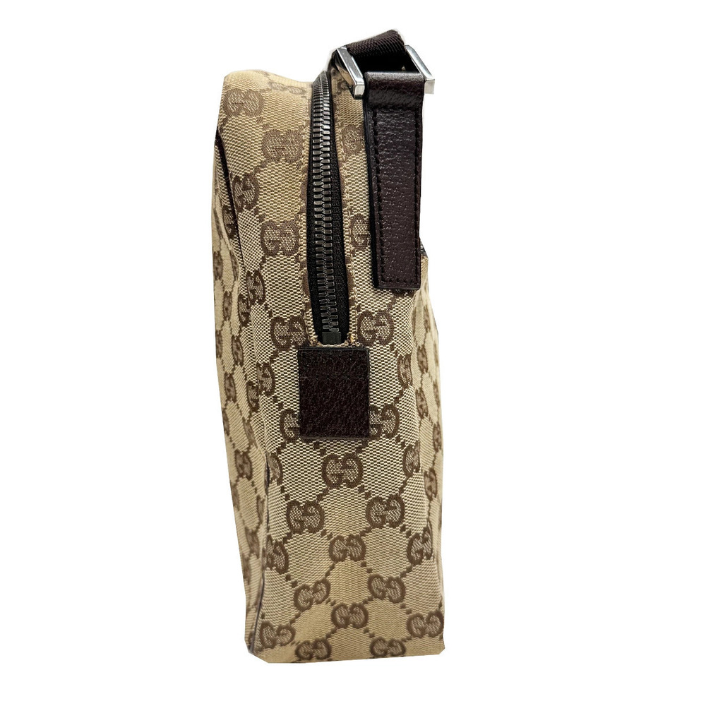 Gucci Daily Bag Shoulder Leather Canvas GG Brown Messenger